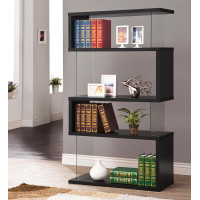 Coaster Furniture 800340 4-tier Bookcase Black and Clear